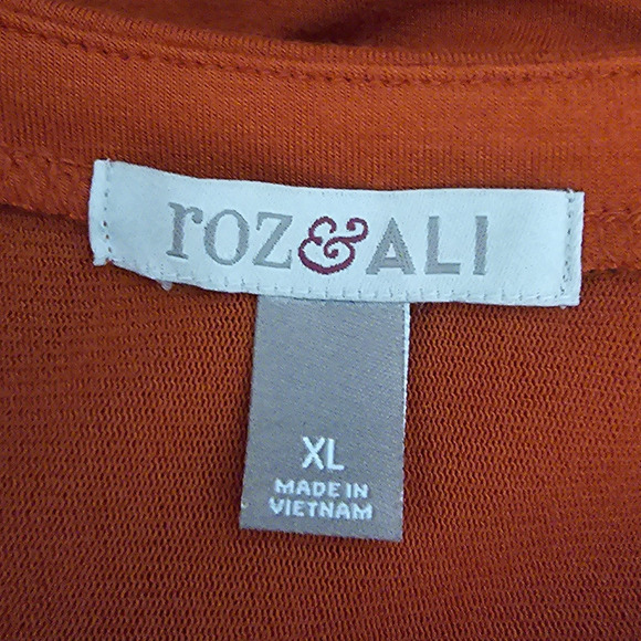 Roz & Ali Orange Lightweight Long Sleeve Blouse Women XL - Picture 5 of 6